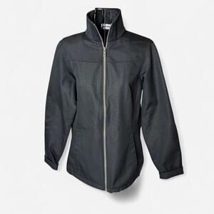 Columbia Sportswear Black Embossed Geometric Softshell Full Zip Jacket Women's S